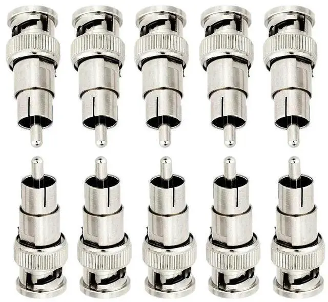 Main image of 10pcs Coax Cable Connector Adapter F/M Couple for CCTV Surveillance Camera System Kit, BNC Male to RCA Female, Wholesale