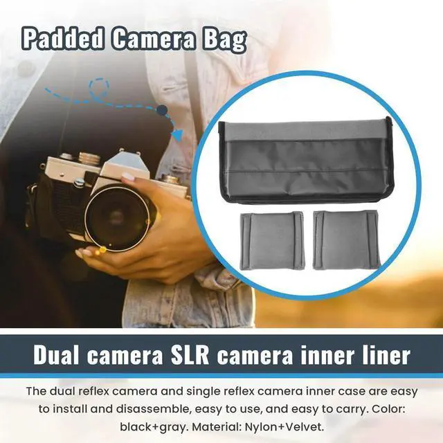 Main image of Shockproof Dslr Slr Camera Insert Organizer Case Partition Divider Protection Case(Black+Grey) Rich