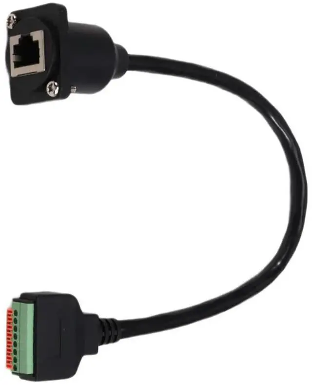 Alt view image 3 of 3 - D Type RJ45 8P8C Female Panel For CAT5/6/7 RJ45 Ethernet To Spring Terminal Cable