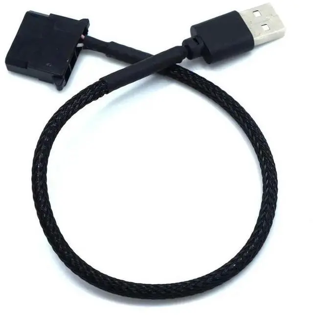 Main image of 4Pin Computer PC Fan Power Connector Adapter 4Pin Fan To USB Adapter Cables PVC Connect Black