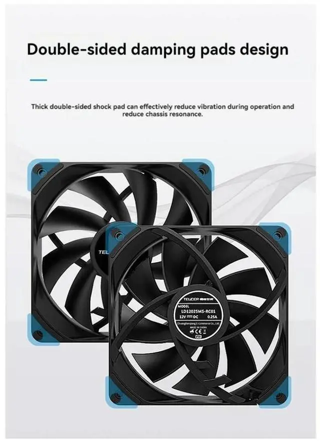 Main image of Teucer 12cm Chassis Fan PWM Control 1800rpm Silent Computer Case CPU Cooler Heatsink 12cm Cooling Fan White Rich