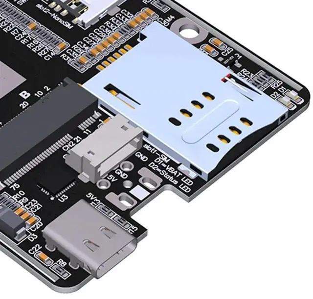 Alt view image 2 of 4 - M.2 B-Key WWAN 5G Iot Card Slot To USB Tyep-C 4G LTE 5G Module Adapter Card Support 2230/3042/3052