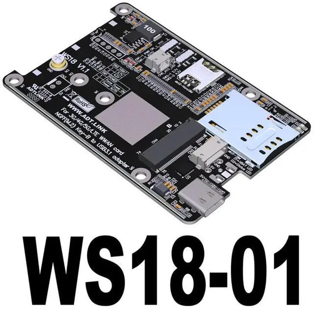 Alt view image 3 of 4 - M.2 B-Key WWAN 5G Iot Card Slot To USB Tyep-C 4G LTE 5G Module Adapter Card Support 2230/3042/3052