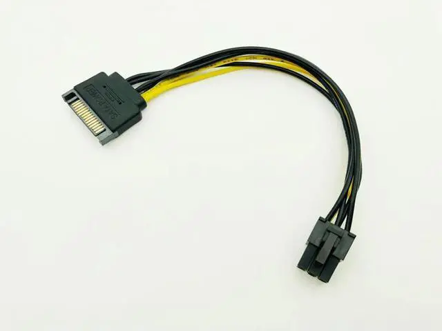 Alt view image 2 of 3 - 5PCS 20CM SATA to 6pin Graphics Card Power Cable SATA 15pin to 6pin PCIe PCI-e PCI Express Adapter Power Supply for Miner Mining