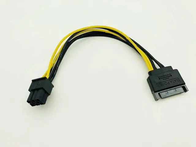 Alt view image 3 of 3 - 5PCS 20CM SATA to 6pin Graphics Card Power Cable SATA 15pin to 6pin PCIe PCI-e PCI Express Adapter Power Supply for Miner Mining