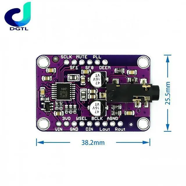 Alt view image 2 of 3 - CJMCU-1334 DAC Module CJMCU-1334 UDA1334A I2S DAC Audio Stereo Decoder Module Board For 3.3V - 5V