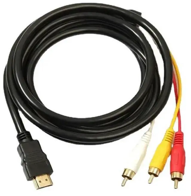 Alt view image 2 of 3 - 5Ft Video Audio Converter Component AV Adapter Cable HDTV Useful HDMI-compatible to RCA