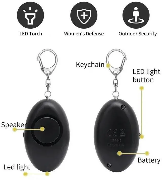 Main image of Personal Safety Emergency Alarm Anti - wolf Self Defense Alarm Scream Loud 120dB Keychain for Girl Women Security Protect