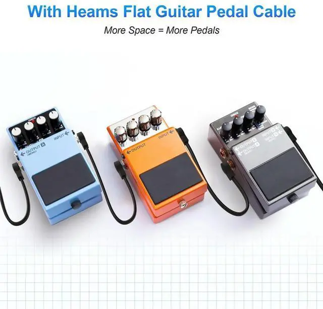 Alt view image 2 of 3 - 6 Pack 6 Inch Guitar Patch Cable, Instrument Guitar Pedal Cable Right Angle Flat Patch Cable