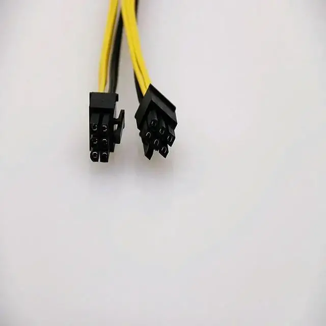 Alt view image 2 of 3 - Dual 8 (6+2) Pin To PCI-Express PCIE 8 Pin VGA Graphic Video Card GPU Adapter Power Supply Splitter Cable 100mm