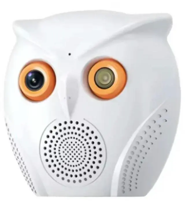 Alt view image 4 of 4 - Camera Owl Shape 2K 5MP Home Mini Indoor Baby Monitor Detection Night Vision Two Way Audio Surveillance Cameras US