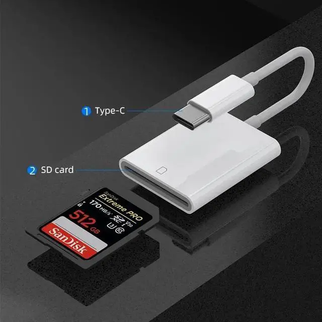 Alt view image 3 of 3 - Mini USB-C Splitter Adapter, Type-C To SD/TF Card Reader, Laptop Accessories for PC Smart Phone with OTG Function