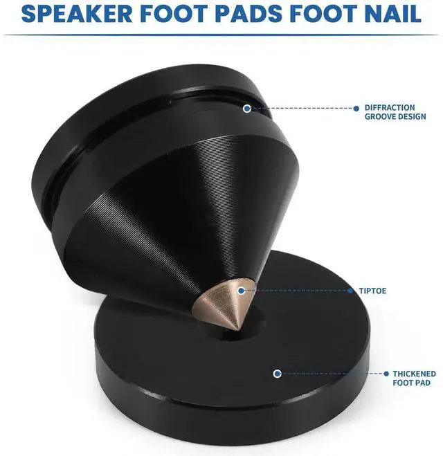 Alt view image 2 of 3 - 1 Sets Speaker Loudspeaker Spikes Stand Feets Audio Speaker Repair Parts Turntable DIY Speaker Stand Shock Pin Nails and Rich