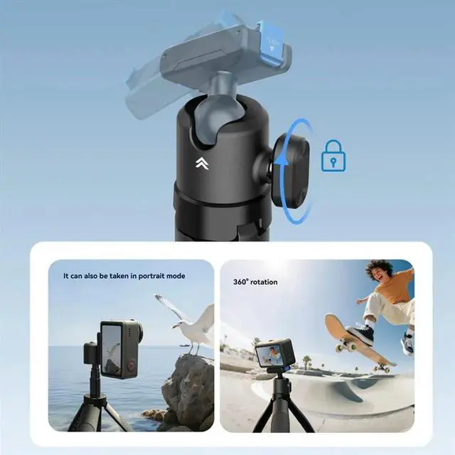 Alt view image 3 of 4 - Portable Selfie Stick Tripod For OSMO 360/Action5/4 17-44CM Freely Extendable 360 ° Rotation For Video Record Live