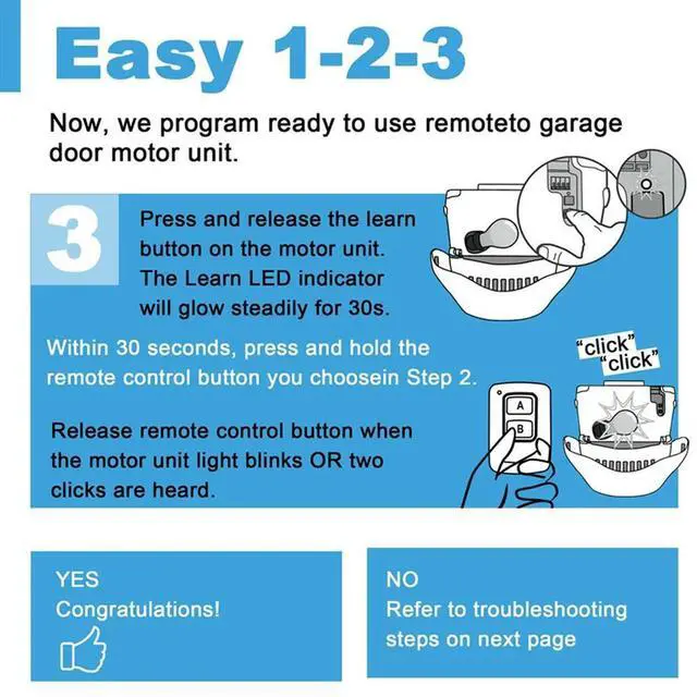 Chamberlain For Liftmaster Craftsman 893LM 893Max 891LM 971LM 973LM 371LM Compatible Garage Door Opener Remote