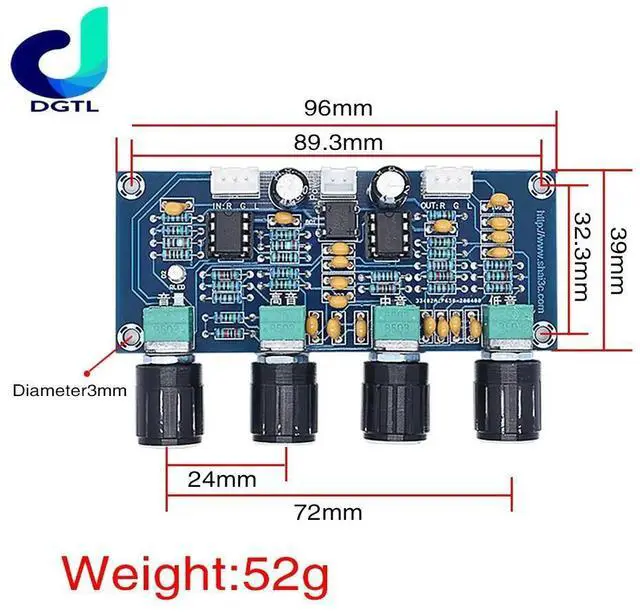 Alt view image 2 of 3 - XH-A901 NE5532 Tone Board preamp Pre-amp With treble bass volume adjustment pre-amplifier Tone Controller For amplifier Board