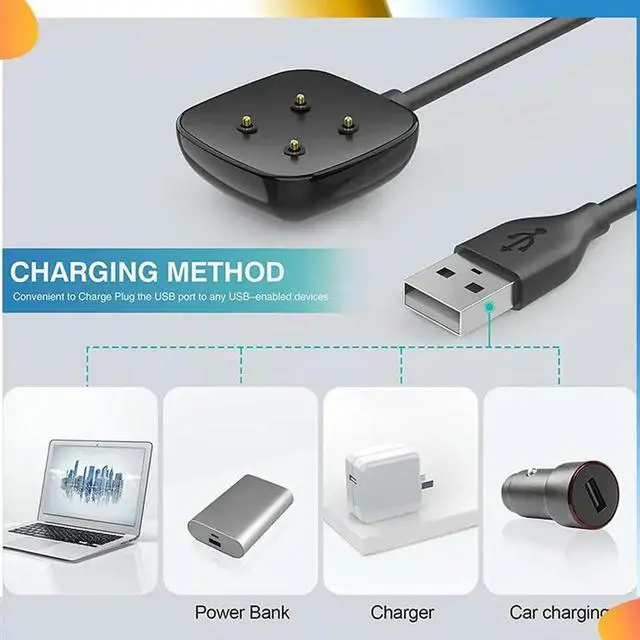 Alt view image 2 of 4 - 2PCS Replacement USB Charging Cable Cord Stand Wireless Charger For Versa 3 &Sense Watch