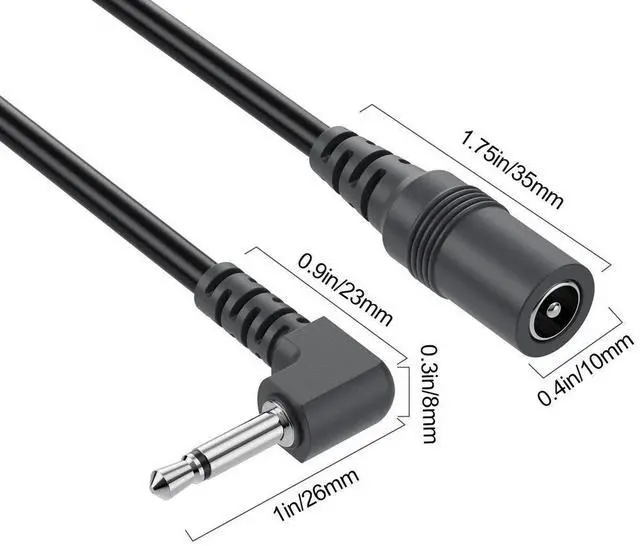 Alt view image 3 of 4 - 5.5mm x 2.1mm to 3.5mm 1/8" Power Supply Converter Cable DC Line for Guitar Effects Electro Harmonix EH DOD Pedals Positive Tip
