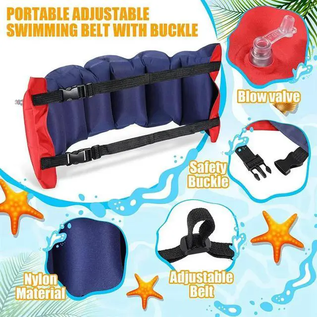 Alt view image 2 of 3 - Swim Belt Pool Flotation Belt Waist Floatation Belt for Adults Adjustable Floating Belt Swim Training Aid Waist Belt,1PC Rich