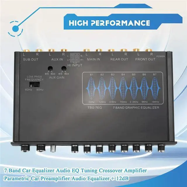 Alt view image 2 of 4 - 7 Band Car Equalizer Audio EQ Tuning Crossover Amplifier Parametric Car Preamplifier Audio Equalizer +-12Db
