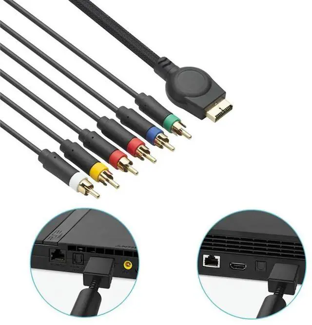 Alt view image 2 of 3 - Component Cable 1.8M High Resolution AV Cable Game Cable Accessories For PS PS2 PS3