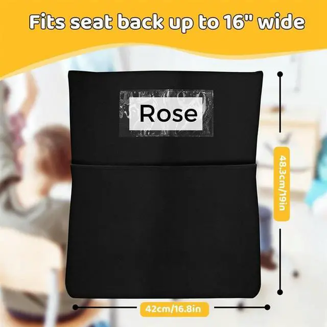 Main image of Chair Pocket Pockets 12 Pack-Fabric Seat Sacks Organizers For K-2 Student For Classrooms-For School Supplies