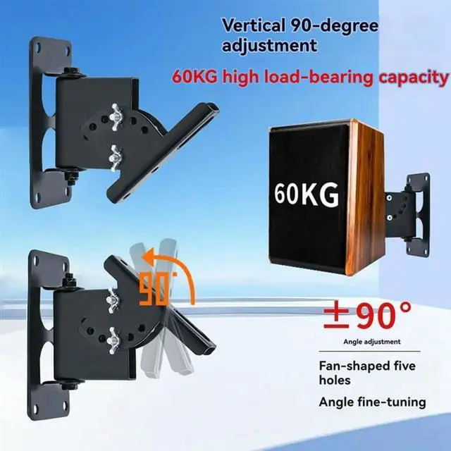 Alt view image 4 of 4 - For Home Office KTV Sound System- Speaker Wall Mounting Bracket, 2Pcs Ceiling Mount Angle Adjustment Household Support
