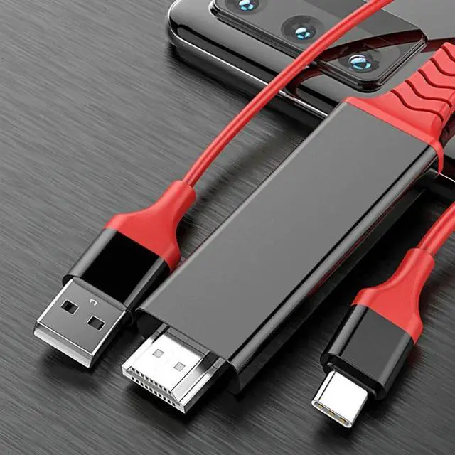 Alt view image 3 of 3 - Type c to HDMI cable for TV projector mobile phone and tablet screen sharing