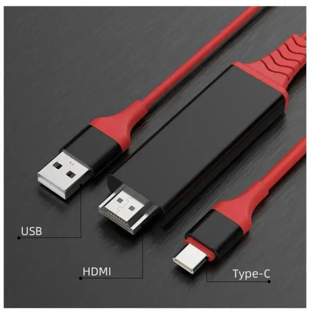 Alt view image 2 of 3 - Type c to HDMI cable for TV projector mobile phone and tablet screen sharing