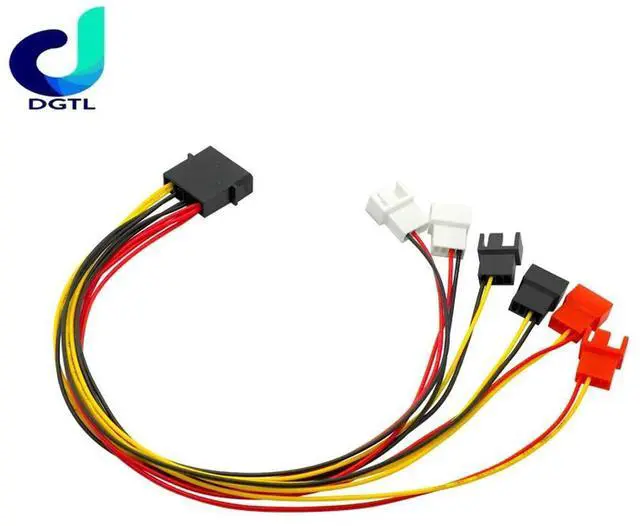 Alt view image 2 of 3 - 4Pin Molex to 3Pin Fan Power Cable Adapter Connector 12V 7V 5V Cooling Fan Cable