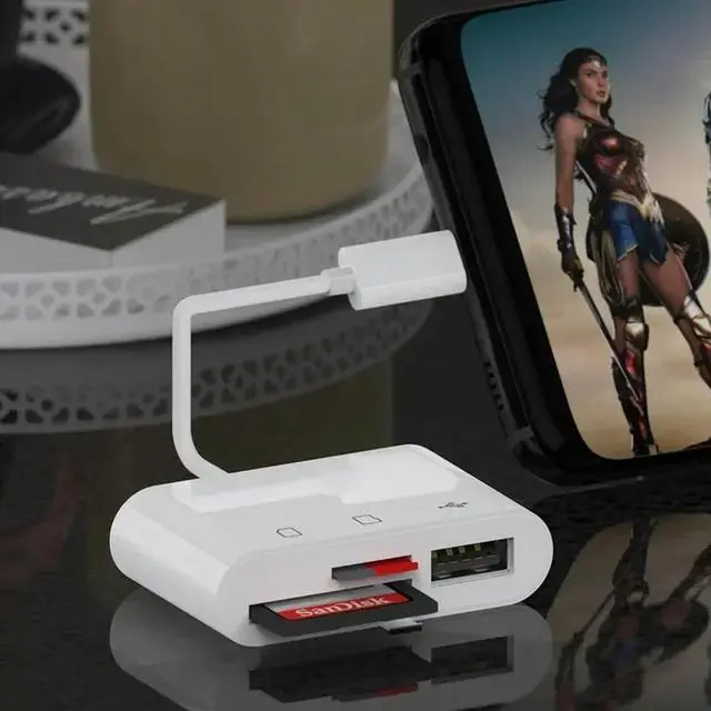 Alt view image 2 of 3 - 3-in-1 multi-function Typec to USB SD TF card reader for mobile phone and tablet connection, Type-C adapter for TF, CF, SD cards