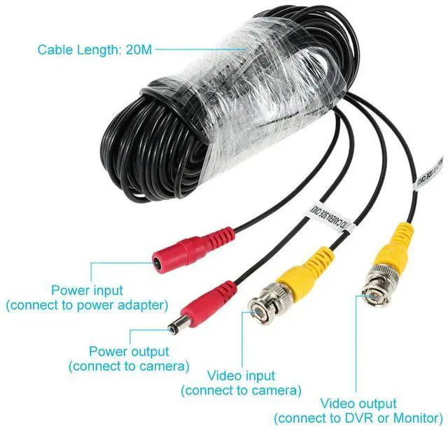 Alt view image 3 of 3 - 65ft 20M CCTV Cable BNC Video Cable Power 20M For Surveillance Camera DVR System Kit CCTV Accessories