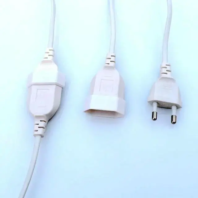 Alt view image 2 of 3 - European Standard Extension Cable, European Two Plug, Male and Female Plug, 2 Core 0.75 Power Cord