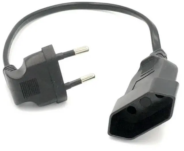 Alt view image 3 of 3 - European Standard Extension Cable, European Two Plug, Male and Female Plug, 2 Core 0.75 Power Cord