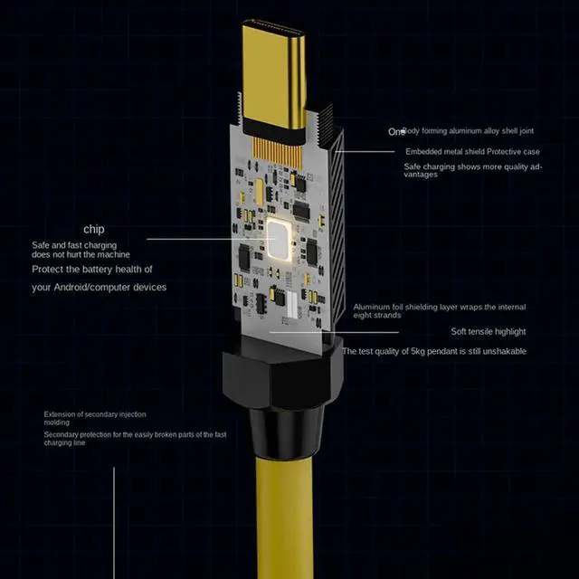 Alt view image 2 of 3 - PD 140W Splicing Fast Charging Data Cable 20Gbps 8K HD USB C To C Spring Cable Type C Scalable Extender Cord