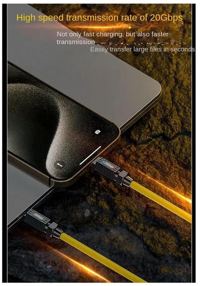 Alt view image 3 of 3 - PD 140W Splicing Fast Charging Data Cable 20Gbps 8K HD USB C To C Spring Cable Type C Scalable Extender Cord