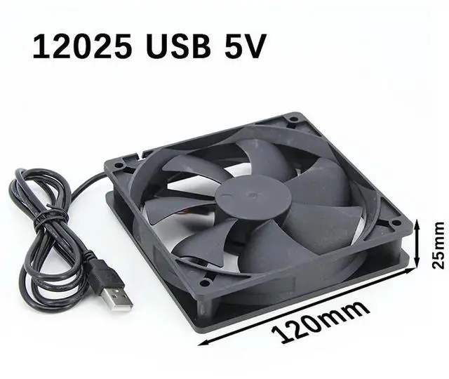 Main image of 5V USB interface DC12025 DC 12cm silent 5V oil-containing router USB pet box steam cooling fan
