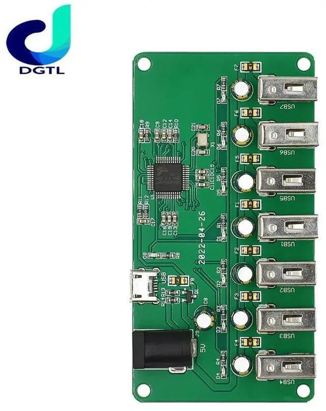 Alt view image 3 of 3 - USB HUB Splitter 1 to 7 Port USB Hub Seven Port USB Splitter Module with Power Supply USB 2.0 Expansion