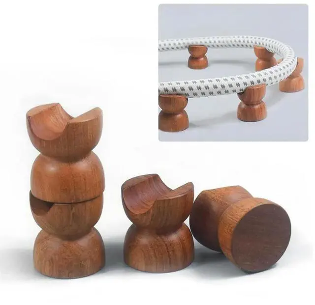 Alt view image 3 of 4 - 8Pcs Hifi Audio Wood Audio Insulation Wire Bracket Line Support Speaker Cable Stand Holder Audio Cable Absorber Foot Pad