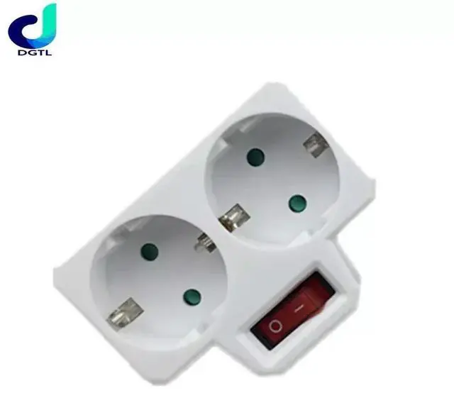 Main image of 1Pc Durable ABS EU Standard Multiple Plug 16A 250V Double Socket Conversion Socket With Outlet Switch Plug Power Adapter Socket