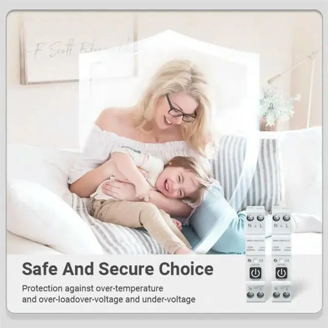 Main image of TUYA 63A 1P+N Zigbee Circuit Breaker With Metering Home Wireless Remote Control Life Alexa Home