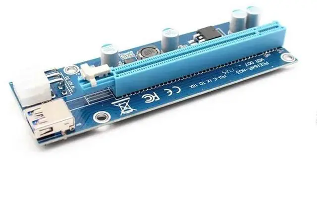Alt view image 3 of 3 - Riser Adapter Card for BTC Mining with USB 3.0 Extension Cable and SATA Power Cable, PCIe PCI Express