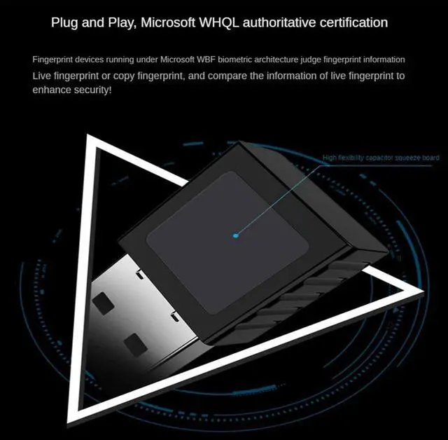 Alt view image 2 of 3 - Mini USB Fingerprint Reader Module Device USB Fingerprint Reader For 10 11 Hello Biometrics Security Key