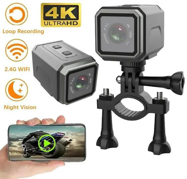 Alt view image 3 of 4 - Wearable Video Recorder 4K Ultra HD Mini Outdoor Sports Camera For Motorcycle Cam Bicycle Riding