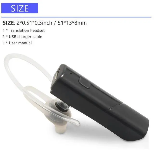 Alt view image 2 of 3 - Smart Wireless Translation Headset Bluetooth 5.0 Voice Translator Earphone 33 Languages Instant Real-Time Translation-B Rich