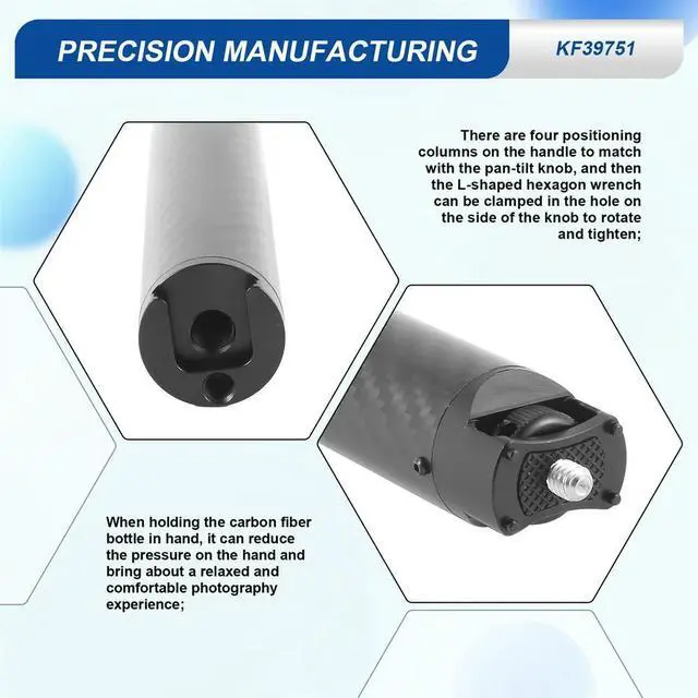 Main image of Carbon Fiber Handle Gimbal Grip Cold Shoe Mount Adapter for Zhiyun WEEBILL S LAB Stabilizer for Monitor Microphone Rich