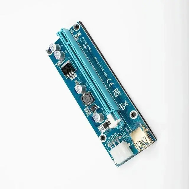 Alt view image 2 of 3 - PCI-e 1X To 16X Adapter for BTC Mining, USB 3.0, 6Pin PCI-e Power Supply Cable, BTC Mining Express