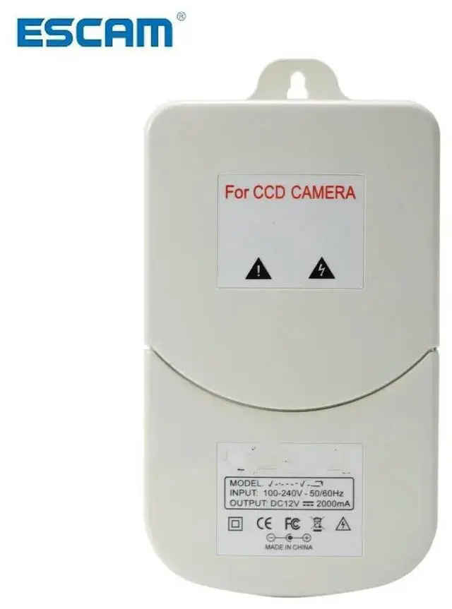 Main image of Professional waterproof surveillance camera power supply AC100 - 240V DC12V 2000mA outdoor camera power adapter