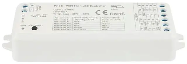 Alt view image 4 of 4 - 4X Tuya LED Controller 5 In 1 Dimmer CCT RGB RGBW RGBWW RGBCCT Strip Life 2.4G RF Remote Controller 12-24V
