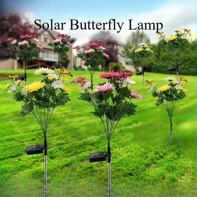 Alt view image 2 of 3 - LED Solar Light Waterproof butterfly Solar Flowers Lamp Outdoor Decorative for Garden Yard Lawn Path Lighting Holiday Wedding
